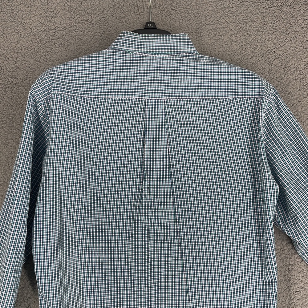 Vineyard vines purple green squared print button down long sleeve medium shirt - Picture 12 of 13